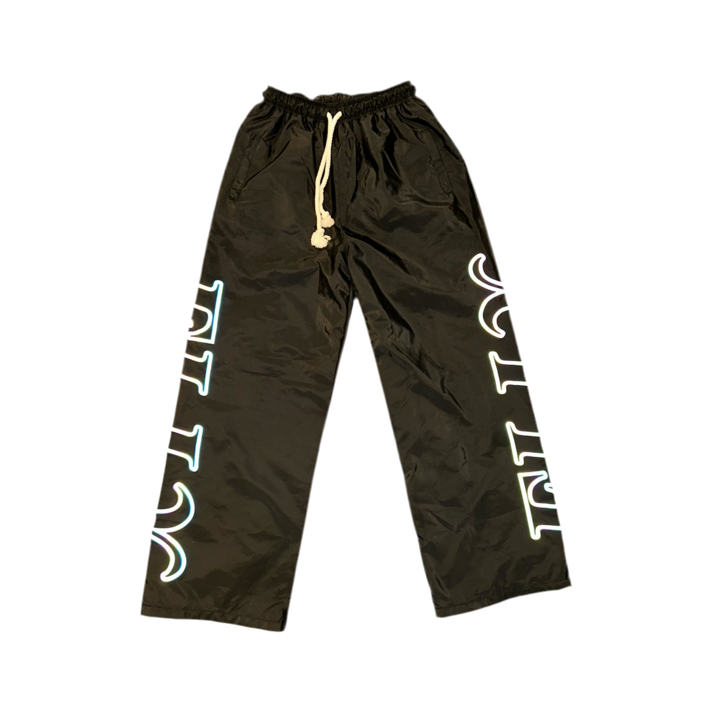 Black Reflective wide Leg