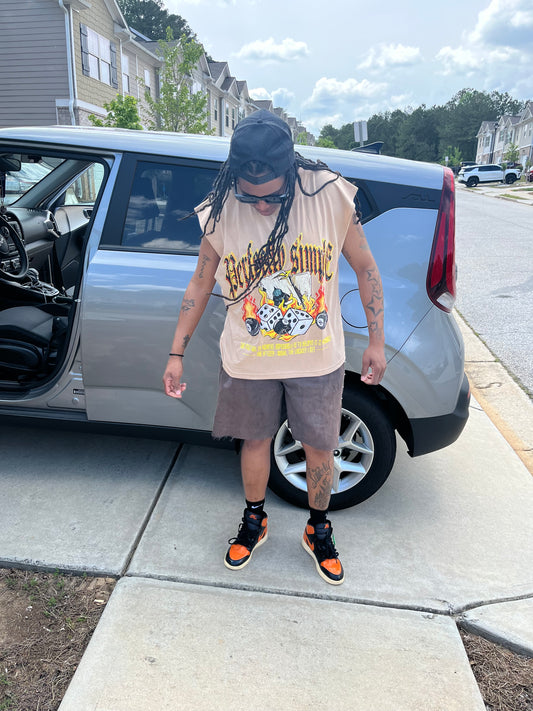 Tan sleeveless tee